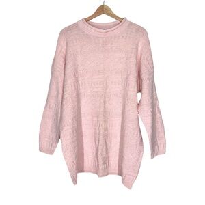 Vintage Sweater by American Knits Pink Crewneck Size Medium Made in USA NWOT